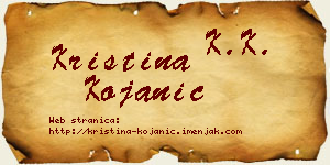 Kristina Kojanić vizit kartica